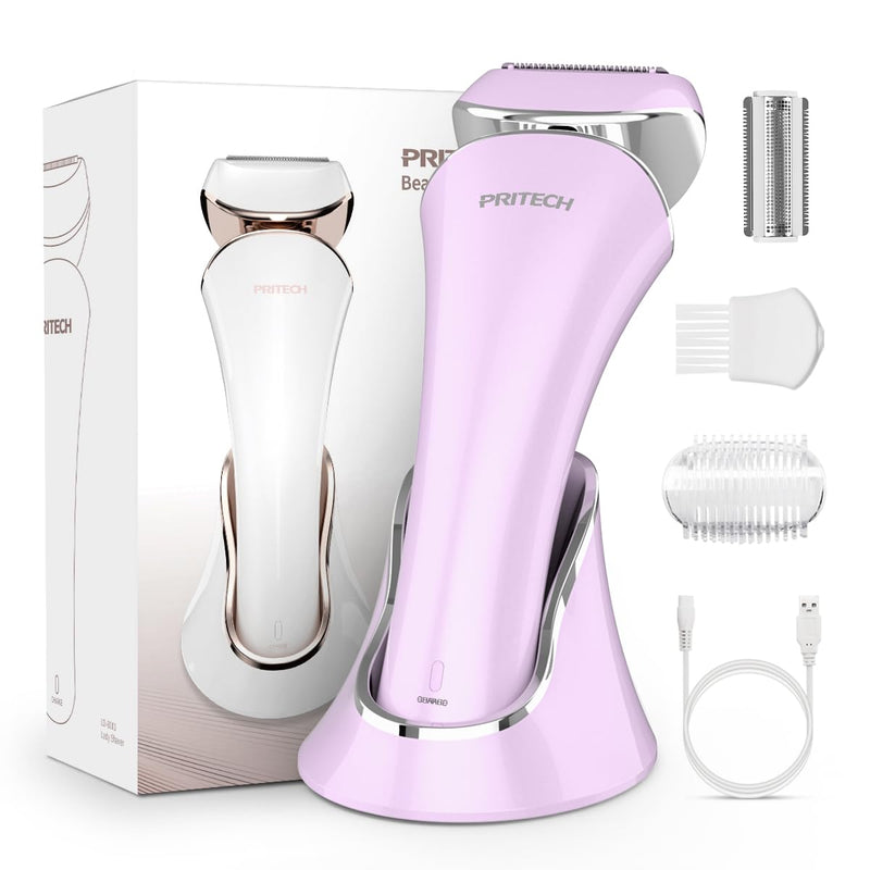 Electric Shaver for Women Rechargeable Wet Dry Electric Razor for Women, Waterproof Lady Shaver for Legs Arm Underarm Bikini Public Body Razor with One Extra Foil Blade Lilac