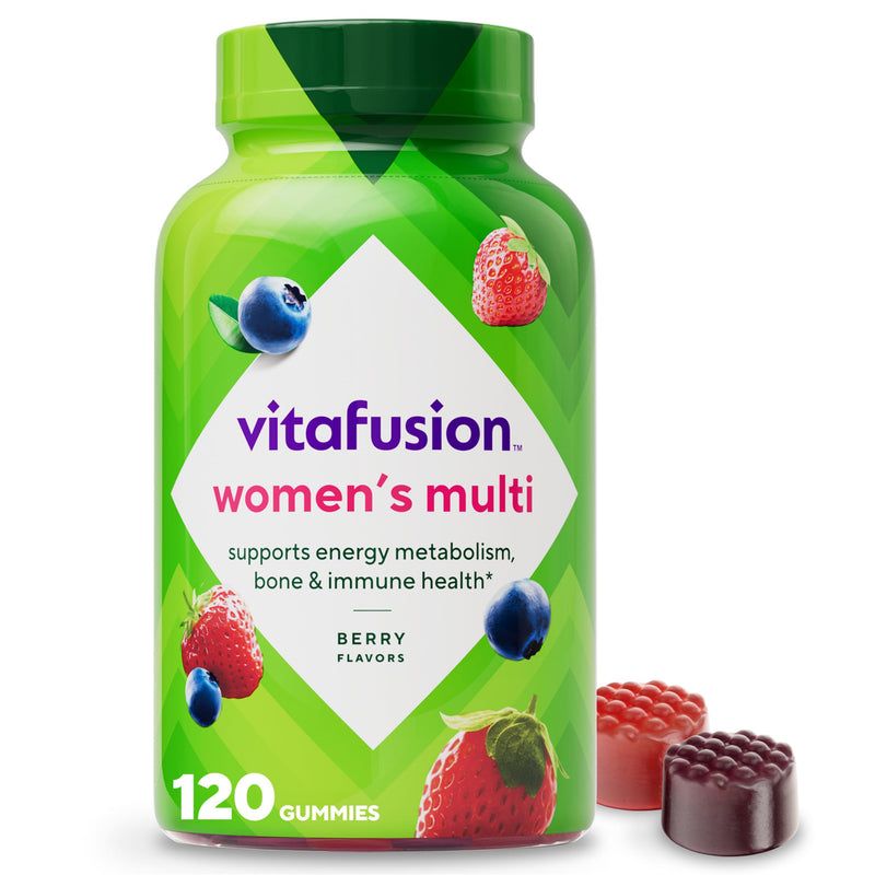 Vitafusion Women's Multivitamin Gummy | 120 Adult Gummies | with Vitamins A, B, C, D, E | Berry Flavor | Gluten and Dairy-Free Supplement 120 Count (Pack of 1) New Version: 120 count, +10% ACE Vitamins