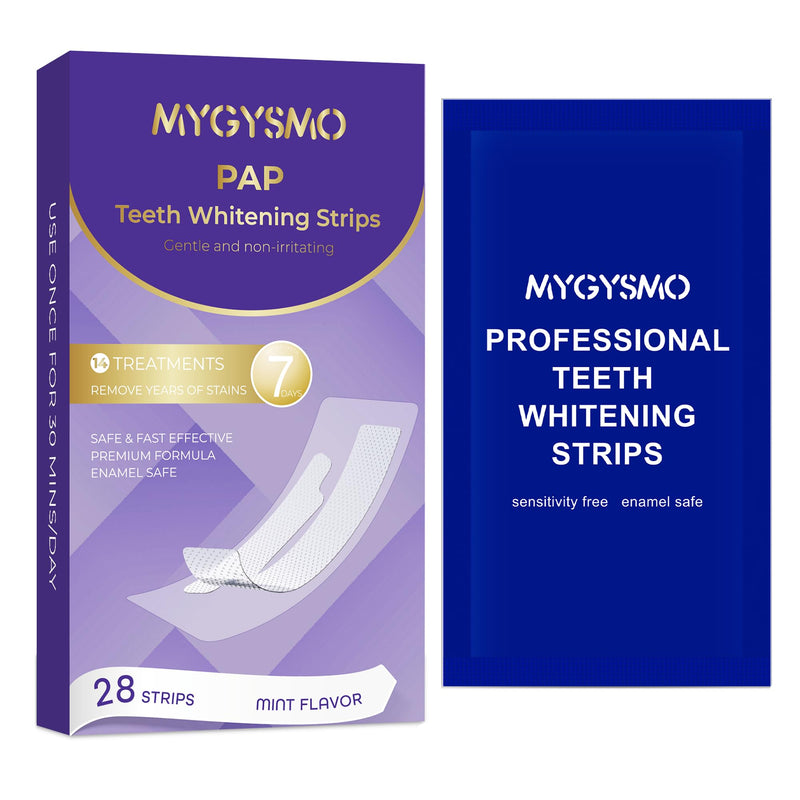 [Australia] - Pap Teeth Whitening Strips - for Sensitive Teeth, 8% Pap Formula, Gentle & Enamel-Safe, No Residue, Easy to Use Anytime, Helps Remove Coffee, Tea, Wine Stains, 14 Pairs - 28 Sheets Purple 1 Count (Pack of 14) 