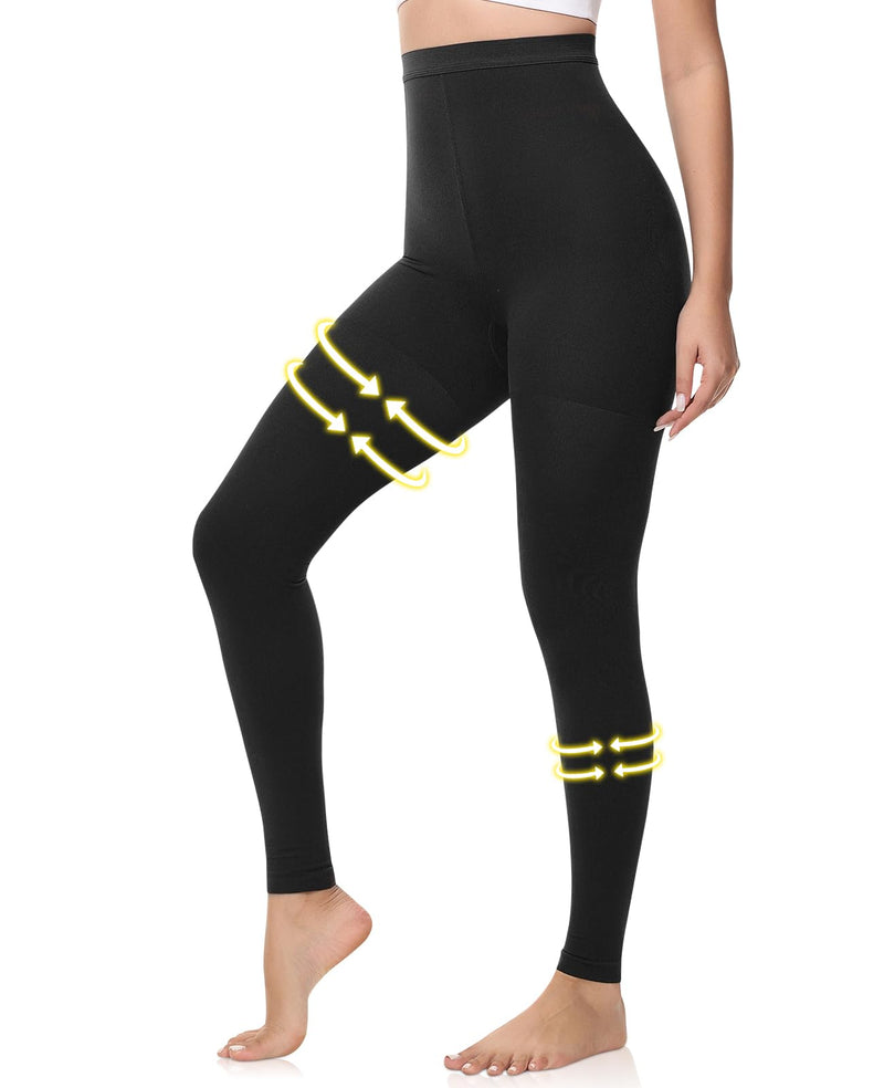 [Australia] - Beister Medical Compression Pantyhose for Men & Women, 15-20mmHg Opaque Footless Waist High Compression Stockings & Leggings, Circulation Support Pressure Tight for Varicose Veins, Oedema, Flight, DVT Black Large 