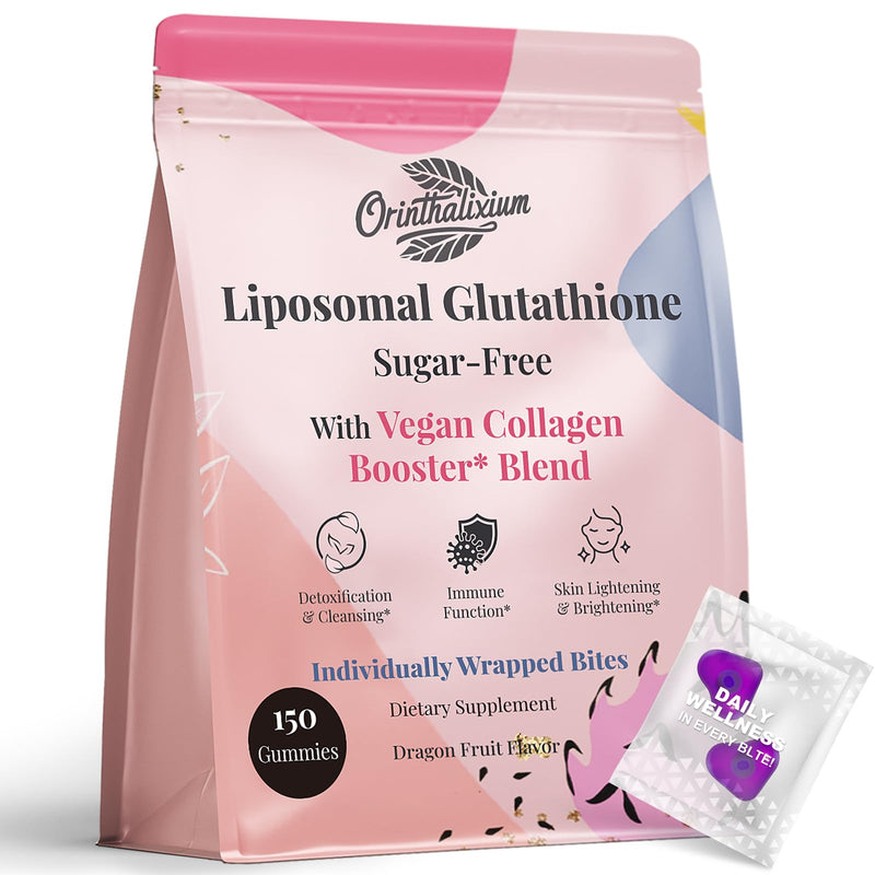 [Australia] - Liposomal Glutathione Gummies 1000MG - Sugar Free Reduced L-Glutathione with Vitamin C & Vegan Collagen - Antioxidant & Skin Wellness - 150 Count 150 Count (Pack of 1) 