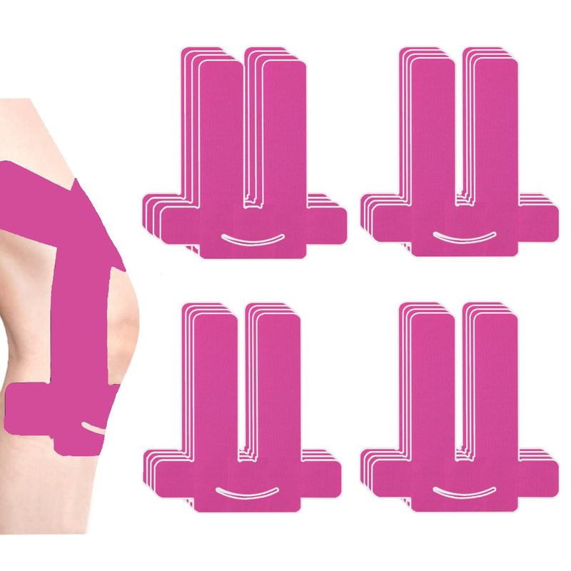 Kinesiology Tape for Knees, 16 Count,Original Cotton Breathable, Latex Free Elastic Kinesiology Athletic Tape for Knee Support and Muscle Pain Relief-(16PCS-Pink) 16pcs-pink