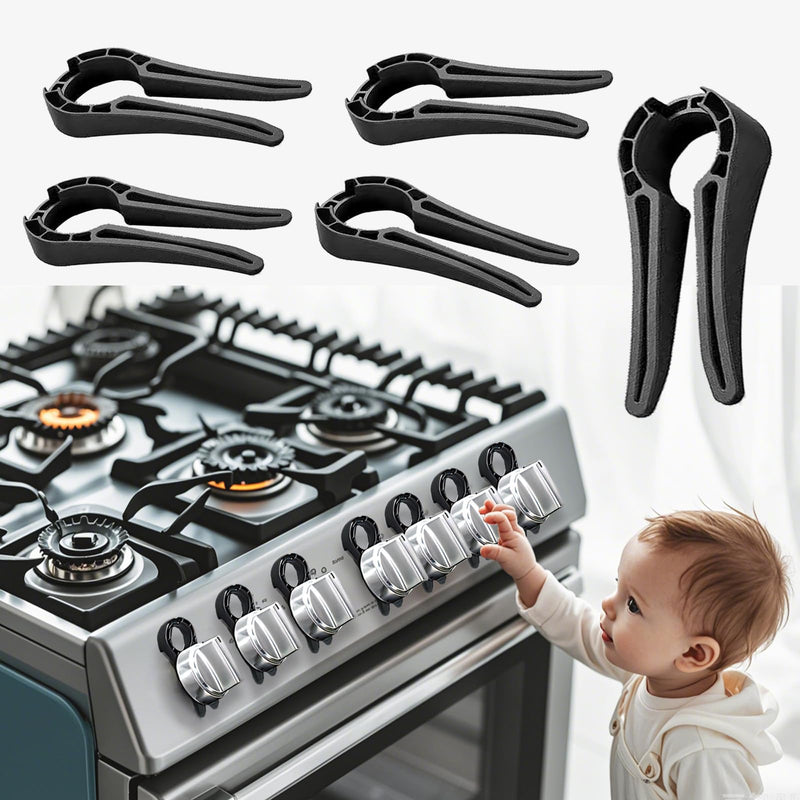 [Australia] - Gas Stove Knob Locks, Baby Oven Lock Child Safety Stove Guard & Gas Knob Safety Covers, Baby Proof Oven Lock, Durable Design Prevent Accidental Touch(5 Pack) 