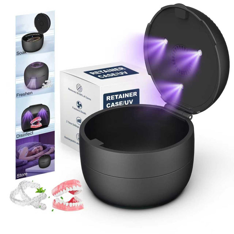 [Australia] - All-in-One Denture & Retainer Case with Soaking, Freshening, Sanitization and Storage Functions ‚Äì Complete Clean Care Solution for Dentures, Mouth Guards, Night Guards and Retainers 