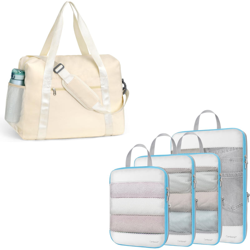 Cambond Spirit Airlines Personal Item Bag 18x14x8 Inch Bundle with Compression Packing Cubes for Travel Women