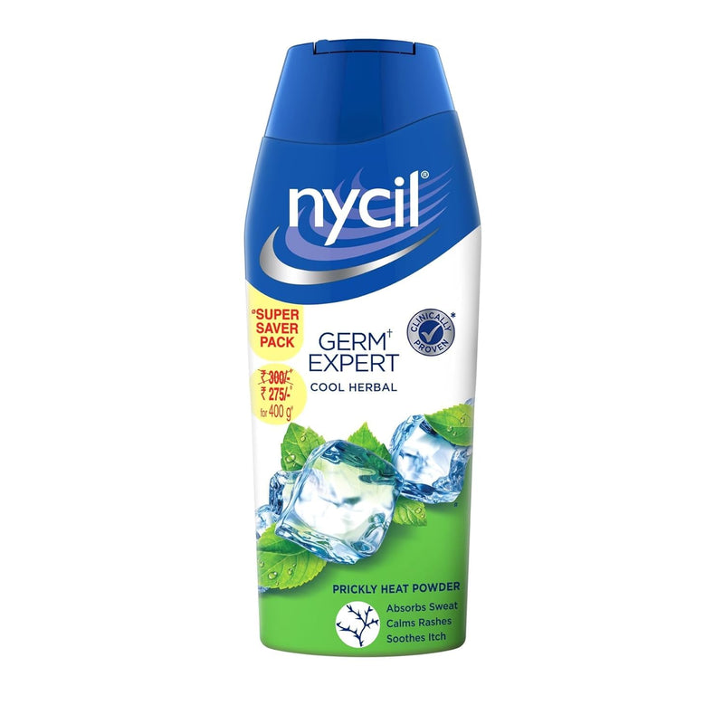 NY-CIL Germ Expert Cool Herbal Prickly Heat and Cooling Powder, 400 g, Super Saver Pack