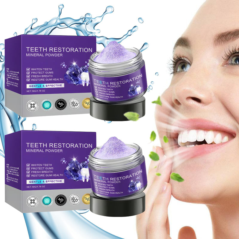 [Australia] - Teeth Restoration Mineral Powder, Mineral Tooth Powder, Tooth Restoration, Whitening Natural Teeth Restoration Powder, Effective in Strengthening Teeth and Gums, Protect Gums and Freshen Breath(2PCS) 1 Ounce (Pack of 2) 