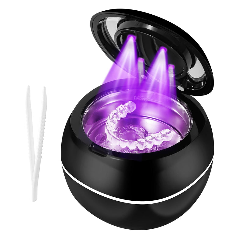 [Australia] - Dental Ultrasonic Retainer Cleaner Machine: 42KHz 28W 180ml,Dental Cleaning Pod for Dentures, Aligners & Mouthguards 