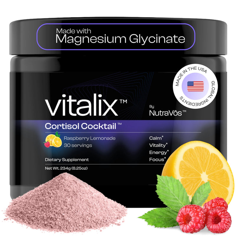 [Australia] - Vitalix Cortisol Cocktail‚ÄìPremium Calm Drink Mix | Cortisol Supplements for Women & Men + Cortisol Detox | Ashwagandha KSM 66, Magnesium Glycinate, L Theanine | Raspberry Lemonade ‚Äì 30 Servings 