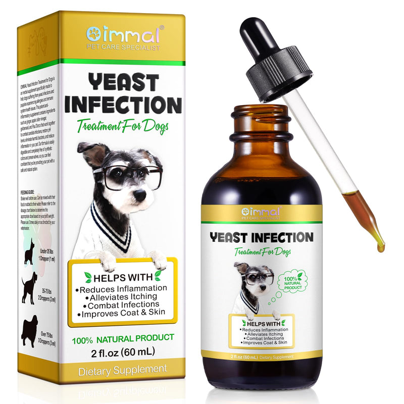 Yeast Infection Treatment for Dogs, Dog Ear Infection Treatment Dog Yeast Ear Infection Treatment for Itchy Dog Skin Relief, Dog Allergy Relief, Dog Ear Infection- 2 Fl Oz / 60ml 2.02fl.oz - PawsPlanet Australia