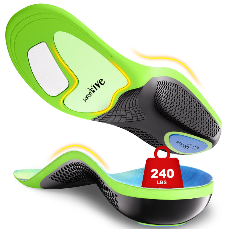 [Australia] - Plantar Fasciitis Insoles Shoe Inserts for Men Women, 240lbs Heavy Duty Arch Support Inserts for Pain Relief, Work Boot Orthotics Insoles for Standing All Day, L Green L(Men 9.5-10.5/Women 10.5-11.5)--290mm 