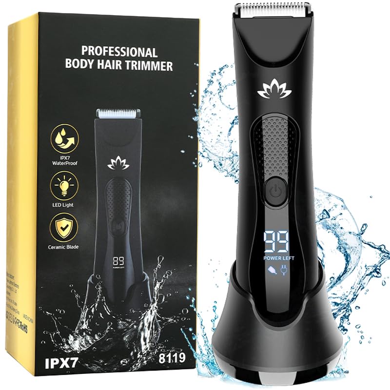 [Australia] - Manscape Body & Pubic Hair Trimmer for Men, Groin & Ball Trimmer Men, Bikini Trimmer Women, Body Groomer Ball Shaver for Smooth Wet/Dry Shaving, Led Light 