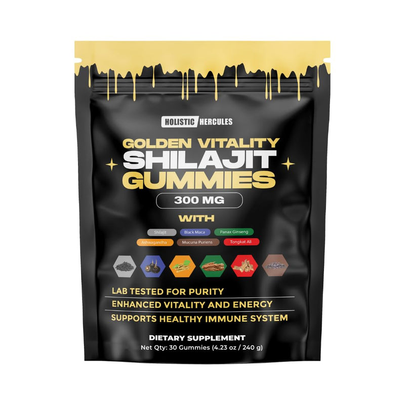 [Australia] - Himalayan Gold Shilajit Gummies with Ashwagandha Black Maca Tongkat Ali Panax Ginseng Mucuna | 100% Natural Organic | Vegan Non-GMO Sugar-Free (30) 30 