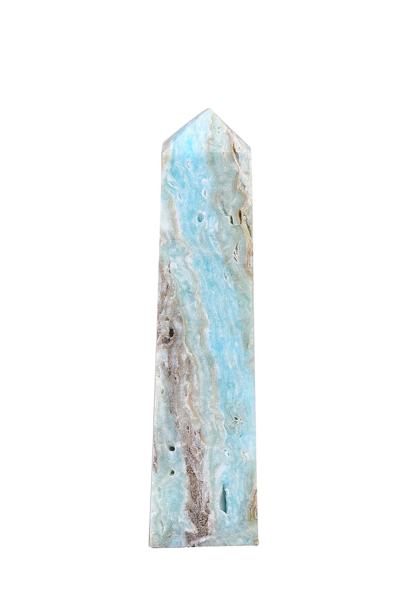Healing Large Crystal Tower Hemimorphite Obelisk Blue Small 7-14 OZ for Home Décor Crystal Grid Meditation Therapy 7-14 Ounce