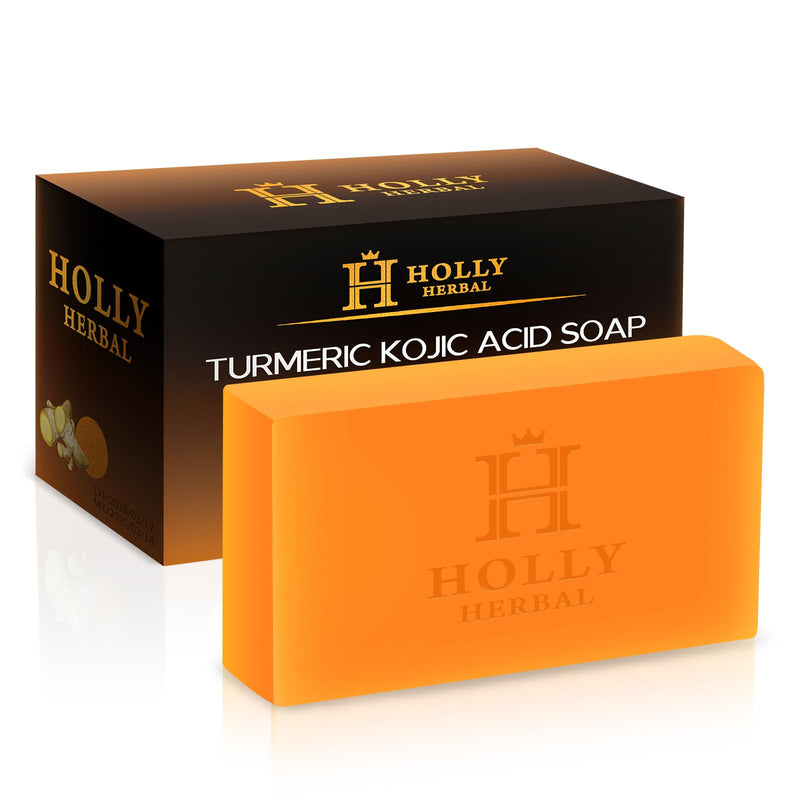 XXL 2.84oz Turmeric Soap Bar - Kojic Acid Soap Dark Spot Remover & Scars - Original Japanese Complex Vitamin C Collagen Shea Butter Retinol Acid Dark Spot Remover for Face Body Skin 1