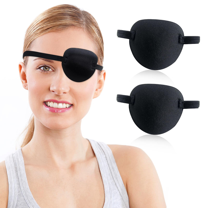 [Australia] - Eye Patch,2pcs Eye Patches for Adults,Medical Eyepatch for Left Right Eye After Surgery,Adjustable Eye Patch for Amblyopia Strabismus Black 