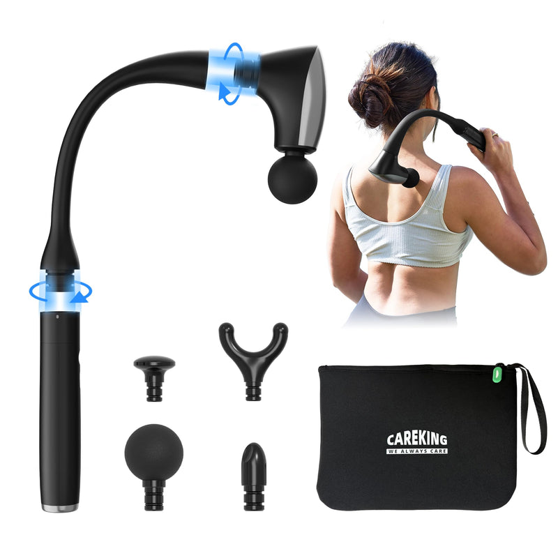 [Australia] - 2-in-1 Detachable Muscle Massage Gun Deep Tissue with 20'' Extension Handle, Back and Neck Massager for Pain Relief, Handheld Massager for Shoulder Lower Back Leg Waist, FSA-HSA Eligible 