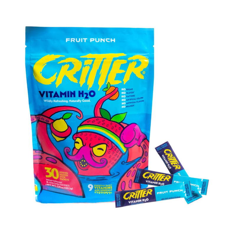 [Australia] - Critter Vitamin H2O ‚Äì Kids‚Äô Hydration & Multivitamin Drink Mix ‚Äì Electrolytes, Essential Vitamins, Delicious Natural Flavors ‚Äì 30 Single-Serve Packets 