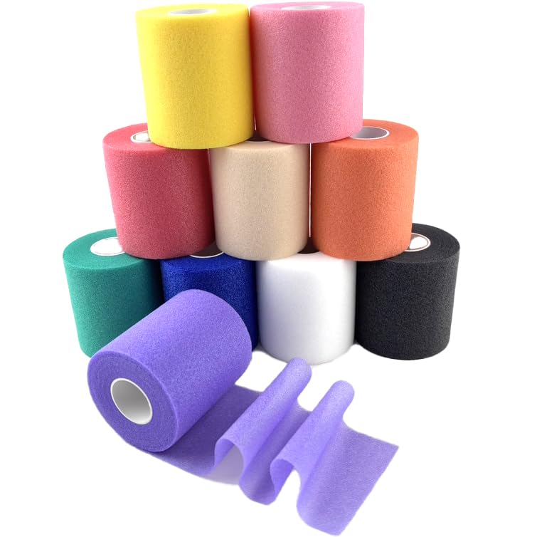 [Australia] - 10PC Prewrap Athletic Tape 2.76 Inches X 12 Yards Pre Wrap for Hair Soccer Foam Underwrap Sports Wrap Prewrap Athletic Tape for Hair Pre Wrap Tape for Wrists Elbows Knees Ankles Hair Soccer 