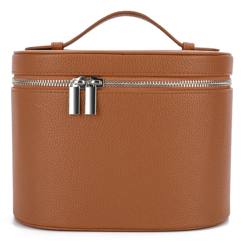 YFGBCX Makeup Bag Vanity Case with Removable Divider Travel Toiletry Bag Portable Cosmetic Bag Makeup Organizer Case Brown