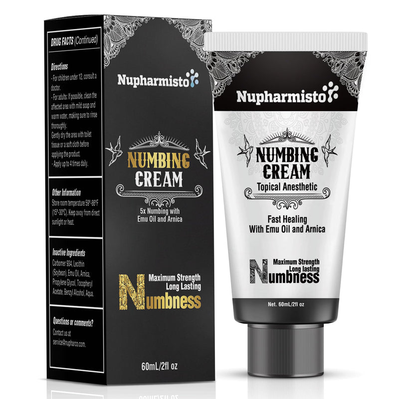 [Australia] - Numbing Cream Maximum Strength Long Lasting with 5x Numbing Emu Oil and Arnica 60ml 