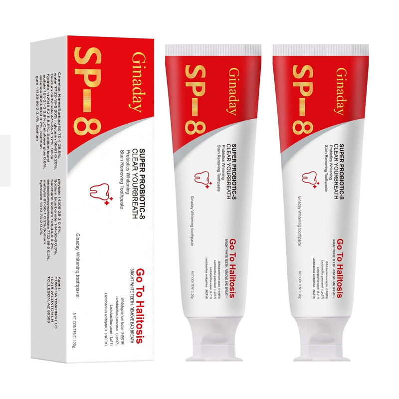 [Australia] - Sp-8 Probiotic Whitening Toothpaste, Enhanced Formula with 8 Probiotics Oalance Oral Microbiota for Enamel Protection, Deep Cleaning Care Toothpaste Fresh Breath -2Pcs 2 