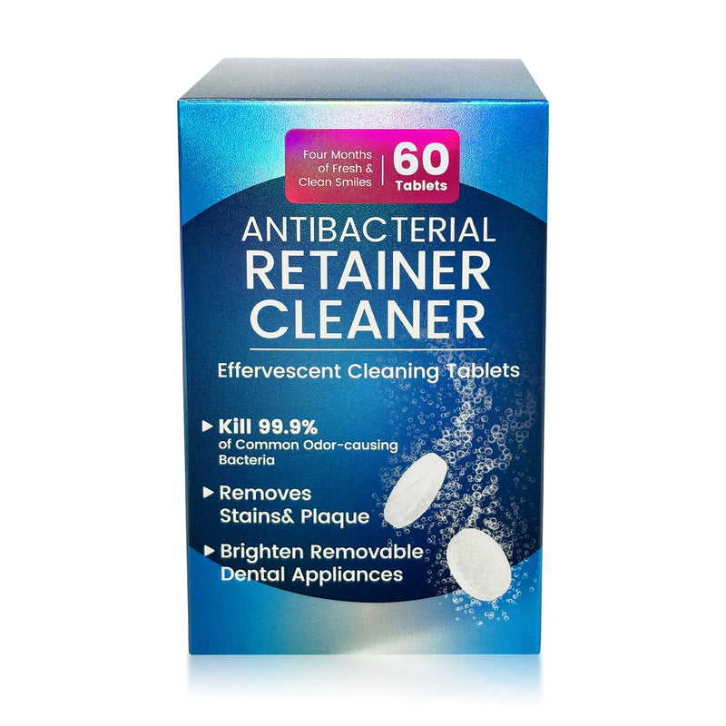 [Australia] - Retainer Cleanser Tablets 23mm.Ultrasonic Retainer Cleaner Tablets for Dentures and Invisalign - Effective Dental Cleaning for Teeth and Retainers-60pack 60 