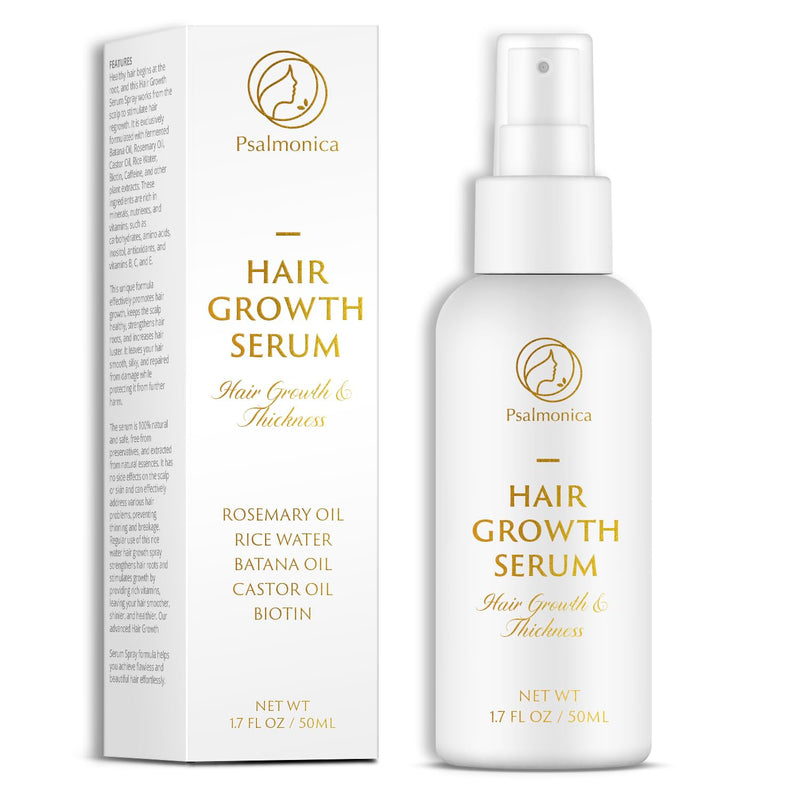 Hair Growth Serum: Rosemary Batana Castor Oil Rice Water Biotin Hair Oils for Hair Growth - Hair Growth Thickening Product - Hair Loss Treatments for Women Men(50 ML) 1.69 Fl Oz (Pack of 1)