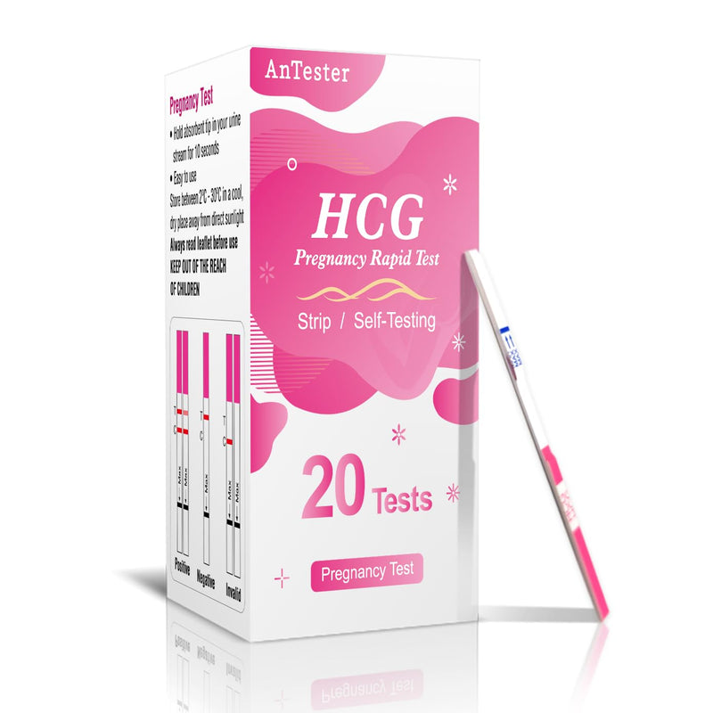 20x Pregnancy Test Strips Kit with Urine Cups hCG Test Strips - Early Detection Home Rapid Prenancy Tests Kit 10mIU/mL