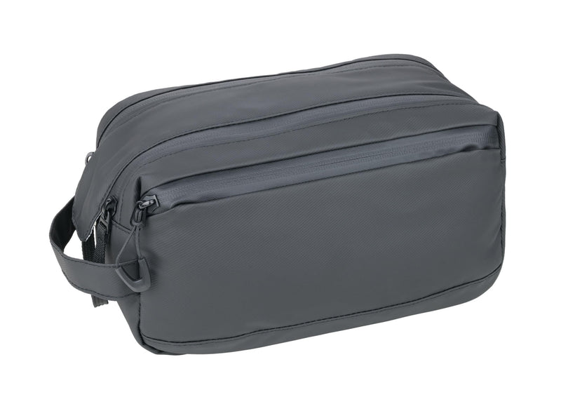 TROIKA TROIKA Black Wash Bag 2 - Main Compartment with Wide Opening - Two Zips and Additional Magnet for Closing - Tarpaulin (Tarpaulin) - Black - TROIKA Original