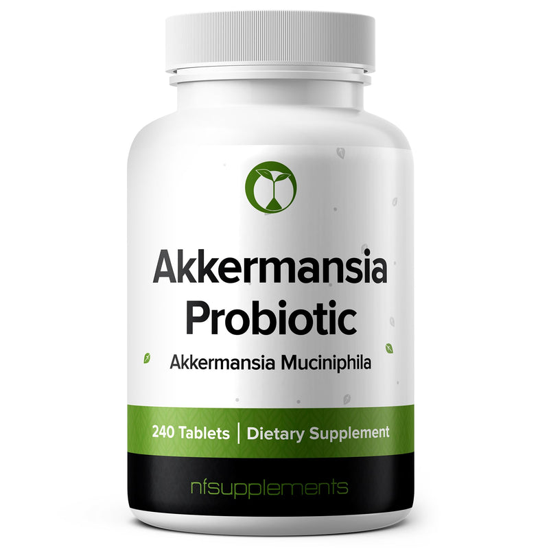 [Australia] - Akkermansia Muciniphila Probiotic Supplement 240 Tablets 100 Million AFU Probiotics for Men & Women Supports Intestinal Digestive & Gut Health (240, Akkermansia Muciniphila) 1 Count (Pack of 240) 