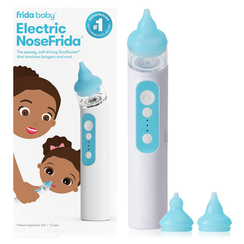 [Australia] - Frida Baby Electric NoseFrida Nasal Aspirator for Baby, Nose Sucker for Baby & Toddler, Upgraded Nasal Aspirator for Congestion + Allergy Relief with 3 Suction Levels, 2 Silicone Tips, USB 