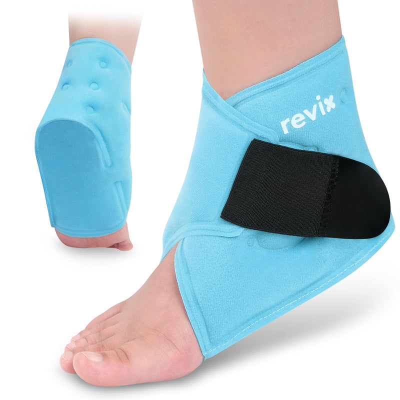 [Australia] - REVIX Ankle Ice Pack Wrap – Reusable Gel Cold Compression for Foot Discomfort, Ice Wrap for Feet Swelling and Recovery, Plantar Fasciitis, Achilles Tendonitis, and Sprained Ankles 1 Pack 1.0 