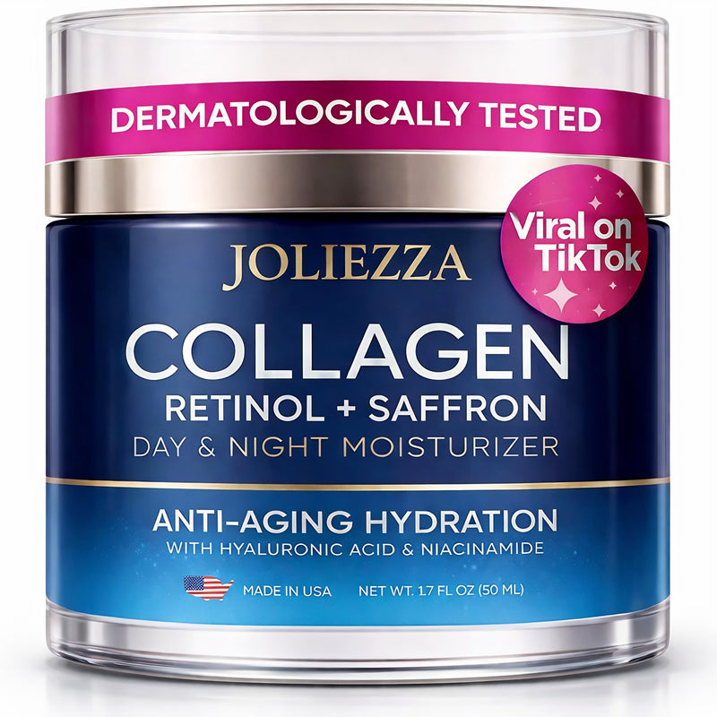 Collagen Retinol Face Cream – Anti Aging Face Moisturizer with Hyaluronic Acid, Vitamin C & Saffron – Firming Face and Neck Cream for Women – Collagen Moisturizer Day & Night, 1.69 Fl Oz