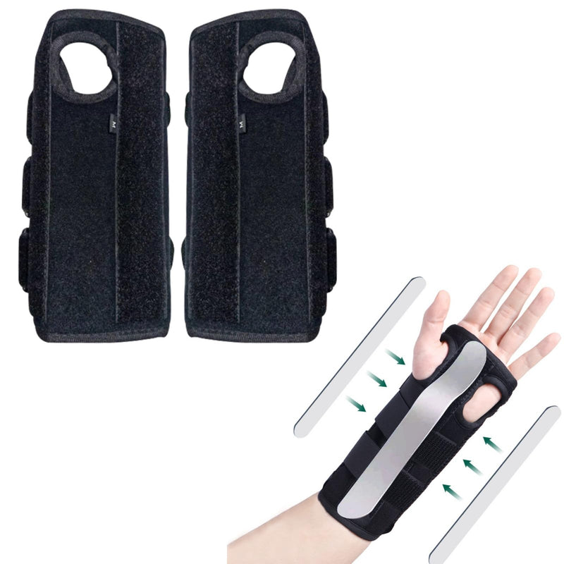 [Australia] - Carpal Tunnel Wrist Brace - 2 Pack Adjustable Wrist Wraps, 3 Straps & 3 Aluminum Bars Support for Women Men Office Home Fitness Use for Arthritis Tendonitis Sprain Discomfort Wrist Bands (Medium) Medium 