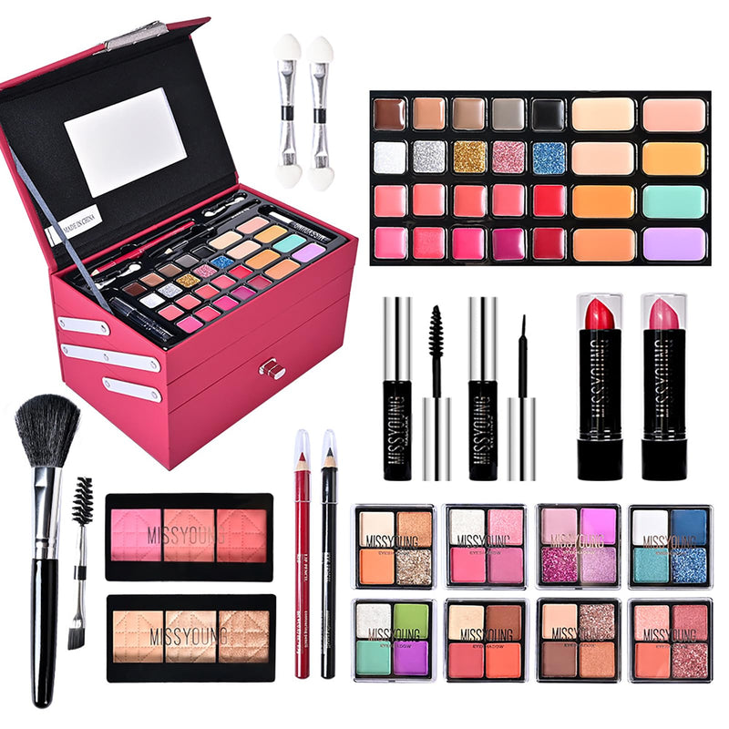 [Australia] - FantasyDay Makeup Kit, Professional Makeup Palette Travel Makeup Case with Eyeshadow Lipstick Concealer Lip Gloss Eyeliner Mascara Contour Bronzer Powder, Makeup Sets for Women Girl C09 