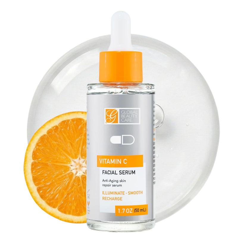 Global Beauty Care Vitamin C Facial Serum - Facial Treatment Serum with Hyaluronic Acid for Uneven Tone & Radiance Appearance Support, Fast Absorbing, Lightweight Hydration, 1.7 fl oz (1 Pack) 1.7 Fl Oz (Pack of 1)