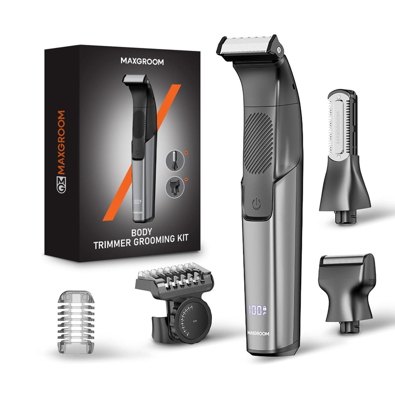 [Australia] - Manscape 3-in-1 Body Hair Trimmer for Men, Double-Sided Intimate Razor & Ball Trimmer in Pubic/Groin, Waterproof Body Shaver Grooming Kit with LED Display Travel Lock, Gifts for Him Dad 