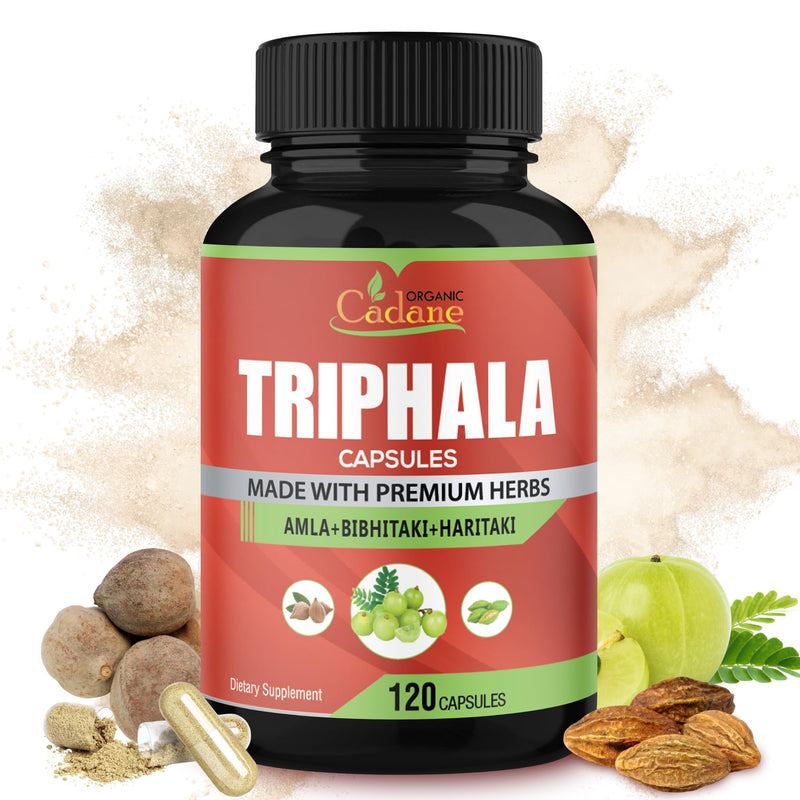 [Australia] - Organic Cadane Triphala (3 Fruit Powders) Supplement - 120 Veggie Capsules 
