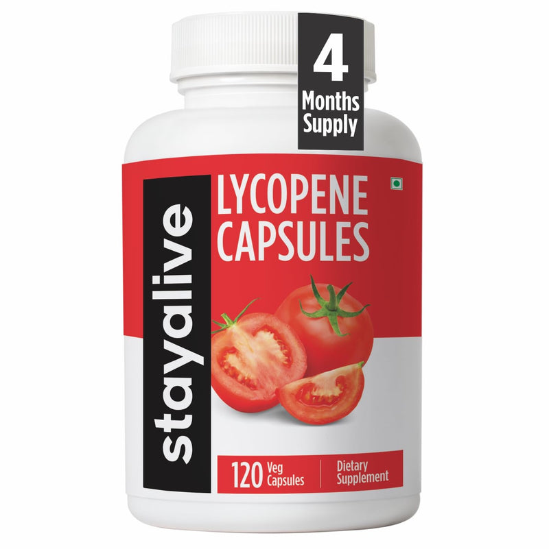 [Australia] - STAY ALIVE Lycopene Supplement for Men 60mg, Natural Tomato Extract Powder, 120 Capsules with 4 Months Supply, 100% Veg Lycopene Complex, Non-GMO and Gluten Free Carotenoid Supplement 