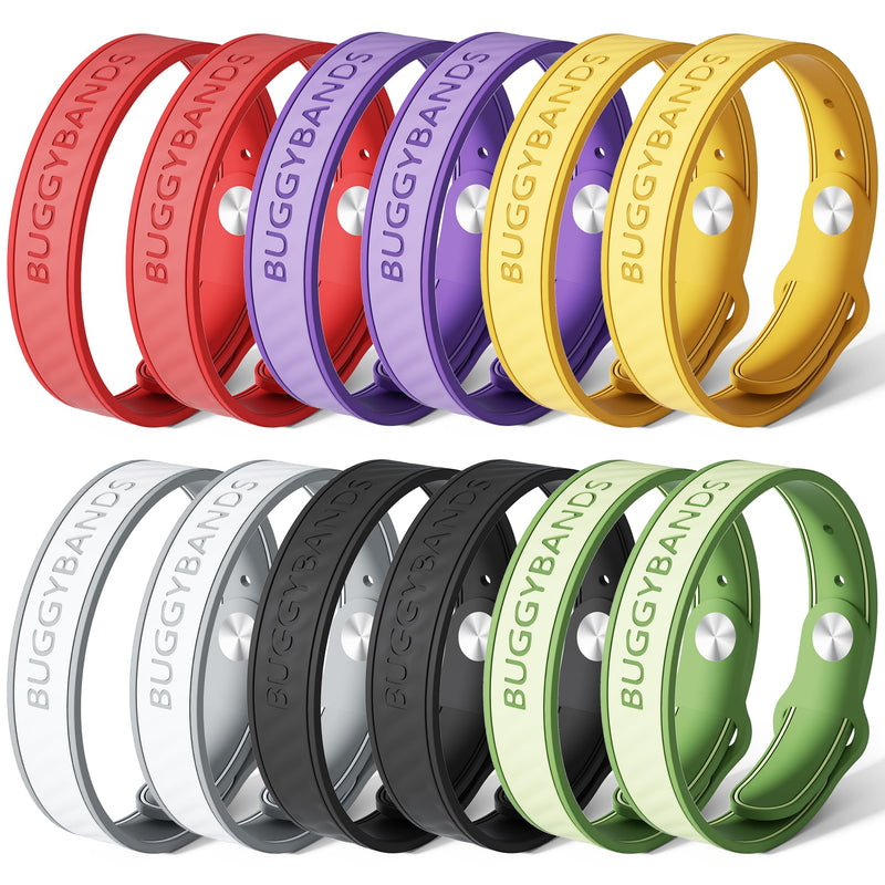 [Australia] - Mosquito Repellent Bracelets,12 Pack Silicone Mosquito Repellent Bands with DEET Free, Natural & Waterproof Bug Wristbands for Kids and Adults, Outdoor Traveling Protection 1 Count (Pack of 12) 