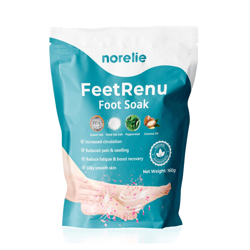 [Australia] - Norelie FeetRenu Foot Soak with Tea Tree Oil and Epsom Salt, Hydrating Foot Soak for Relaxation, Foot Soaking Salts for Cracked Heels and Tired Feet, Soothes Achy Feet and Softens Skin 