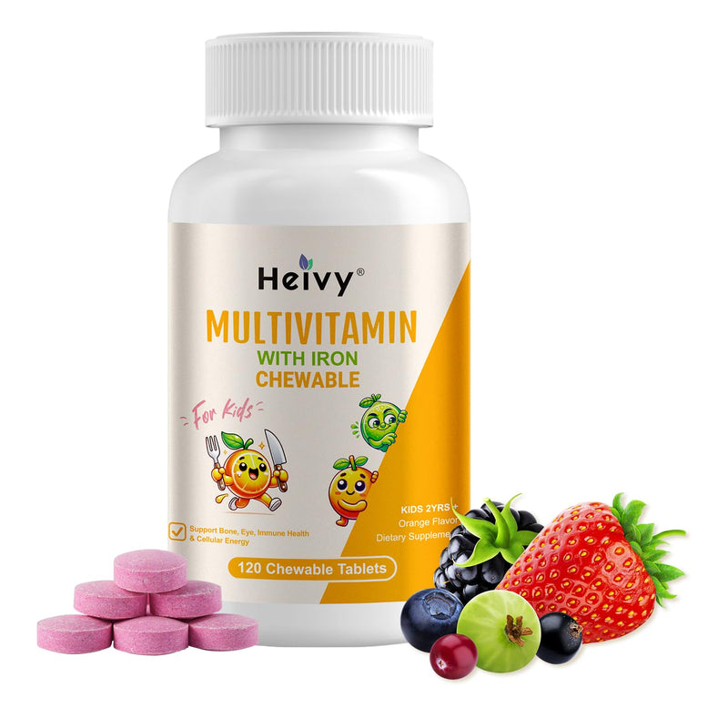 [Australia] - New Children Multivitamin Chewable - 120 Tablets for Bone, Eye, and Vitamin Health - Supports Growth and Development with Vitamin D3, C & B-Complex 