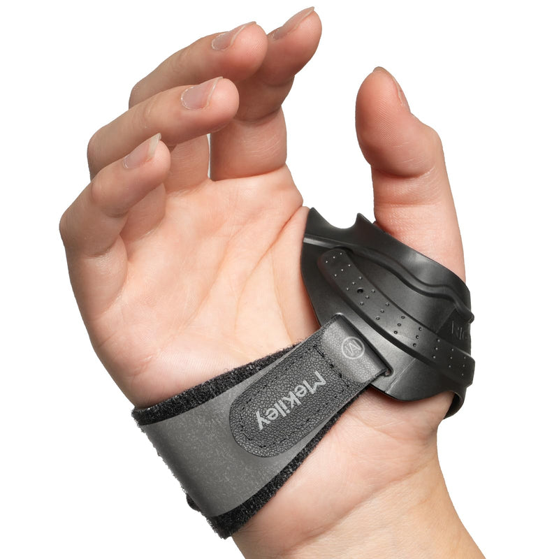 CMC Thumb Support Brace - with Firm Supportive Wrist Strap, Dual Density Thumb Brace Stabilizes CMC Joint, Pain Relief for Osteoarthritis for Women and Men (Black, Right Hand, Medium) Black, Right Hand