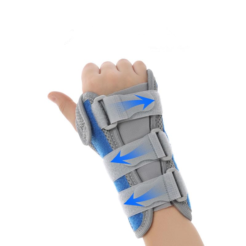 [Australia] - Kids Wrist Support Immobilizer Pediatric Wrist Brace Night Support With Splint To Aid Sprains Strains Support Tendonitis Carpal Tunnel Juvenile Arthritis (Right hand, Large) Right hand Large:7in 