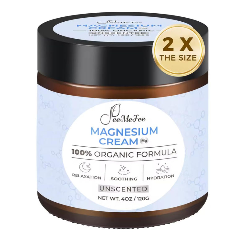 Magnesium Lotion for Sleep, Natural Magnesium Cream for Leg Cramps, Soothing Relief & Muscle Relaxation, Magnesium Butter with Coconut Oil, Shea Butter, Vitamin E, Safe for Kids, Unscented 4 oz 4 Fl Oz (Pack of 1)