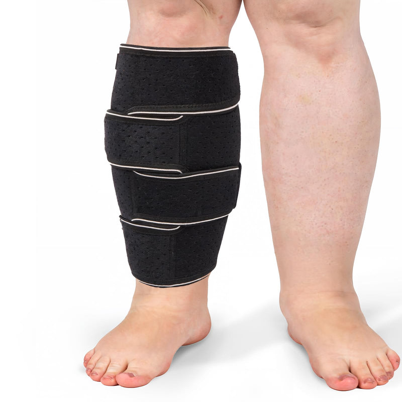 Plus Size Calf Compression Wrap For Severely Swollen Calves With Lymphedema, Big Calf Brace Increases Circulation & Reduces Muscle Swelling for Women and Men (Tall, XL) Tall