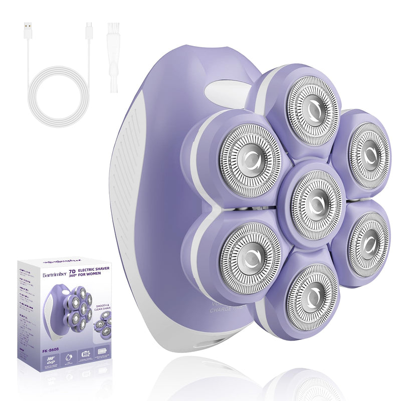 [Australia] - 7D Electric Razor for Women: Fast & Painless Full-Body Shaver for Legs & Face – Waterproof Hair Remover with Light & Travel Cover – Wet/Dry Use, Smooth Close Shave, Birthday Mother’s Gift 