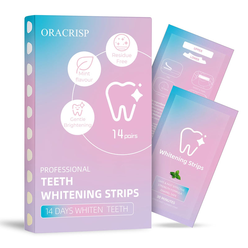 [Australia] - Teeth Whitening Strips 14 Treatments (28 Strips) - Deep Stains Removel - Enamel Safe Whitening Strips - Instant Teeth Whitening Strips 