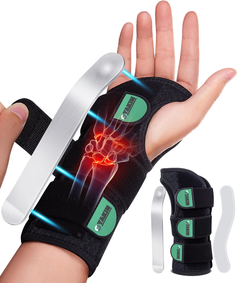 Wrist Brace for Carpal Tunnel Night Support, Adjustable Wrist Splint for Tendonitis, Arthritis, Sprains, Wrist Pain Relief, Comfortable Hand Brace for Men and Women Right Left Hand Black-Right Hand L/XL